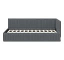 vidaXL Eckbettgestell Dunkelgrau 100x200 cm Samt Bild 5