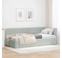 vidaXL Eckbettgestell Hellgrau 100x200 cm Samt Bild 1