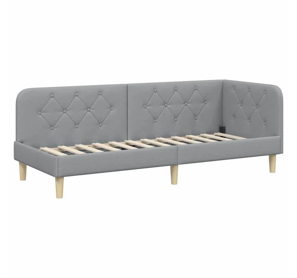 vidaXL Eckbettgestell Hellgrau 80x200 cm Stoff L-Form - Bild 2