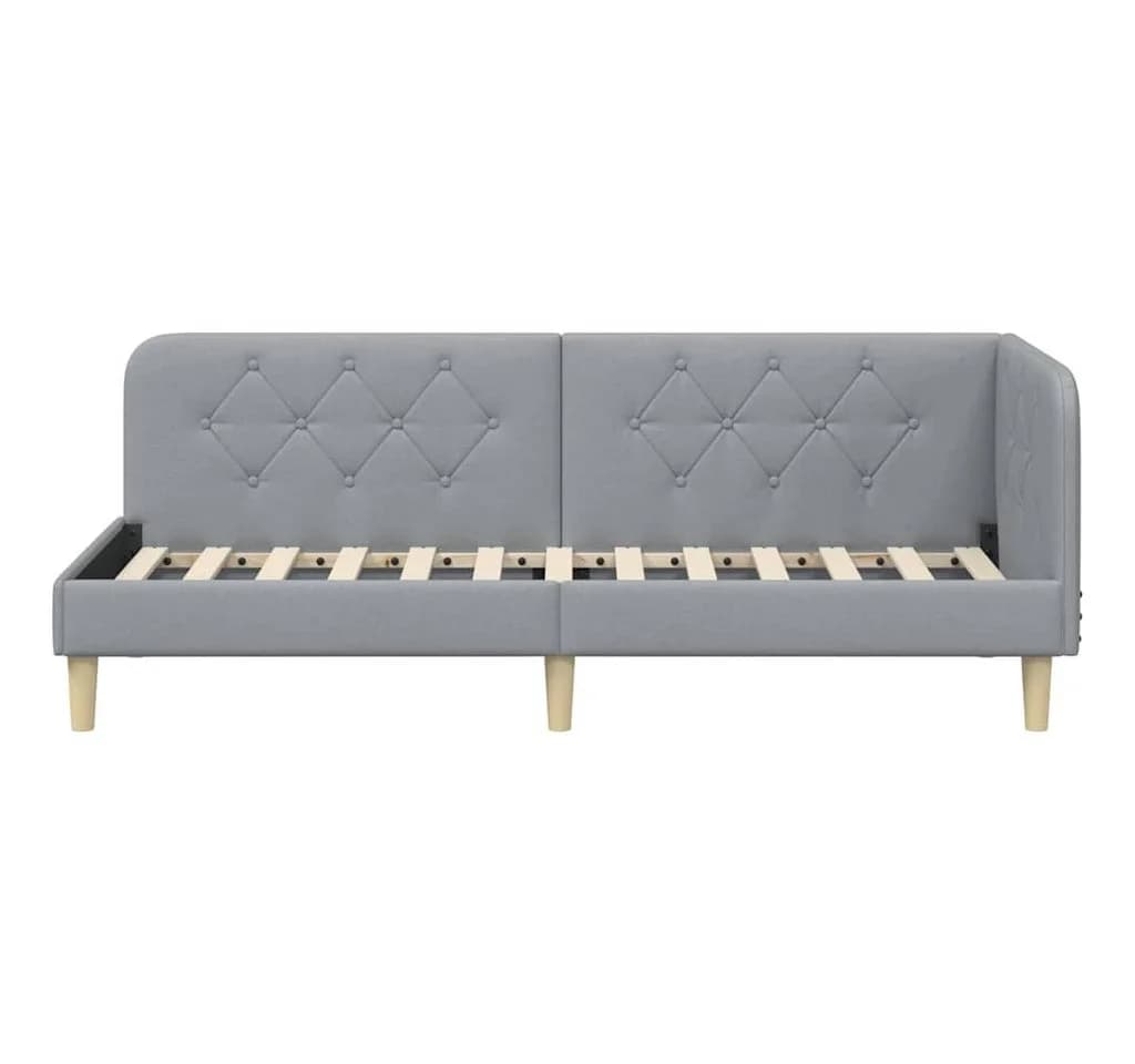 vidaXL Eckbettgestell Hellgrau 80x200 cm Stoff L-Form - Bild 5