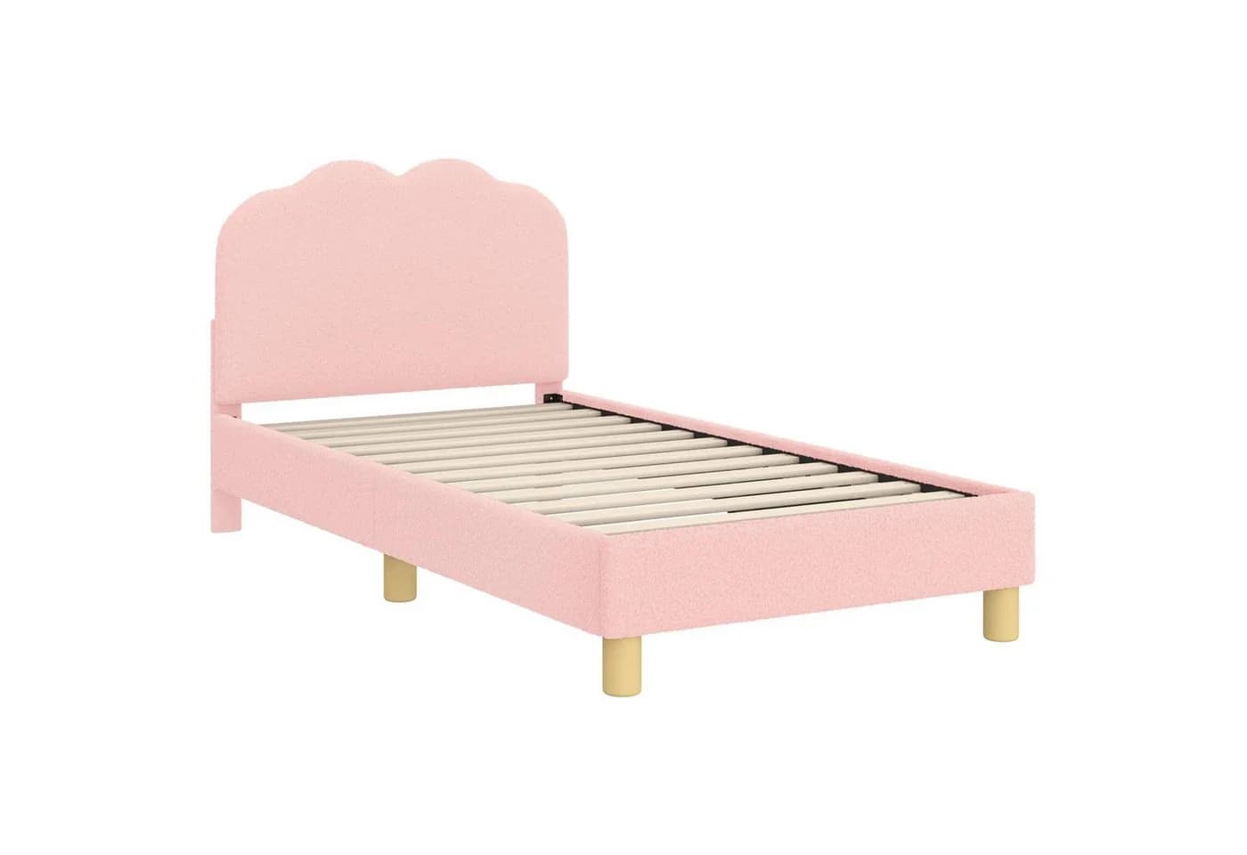 vidaXL Kinderbettgestell Rosa mit Kopfteil und Lattenrost - Bild 2