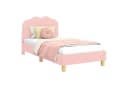 vidaXL Kinderbettgestell Rosa mit Kopfteil und Lattenrost Bild 3