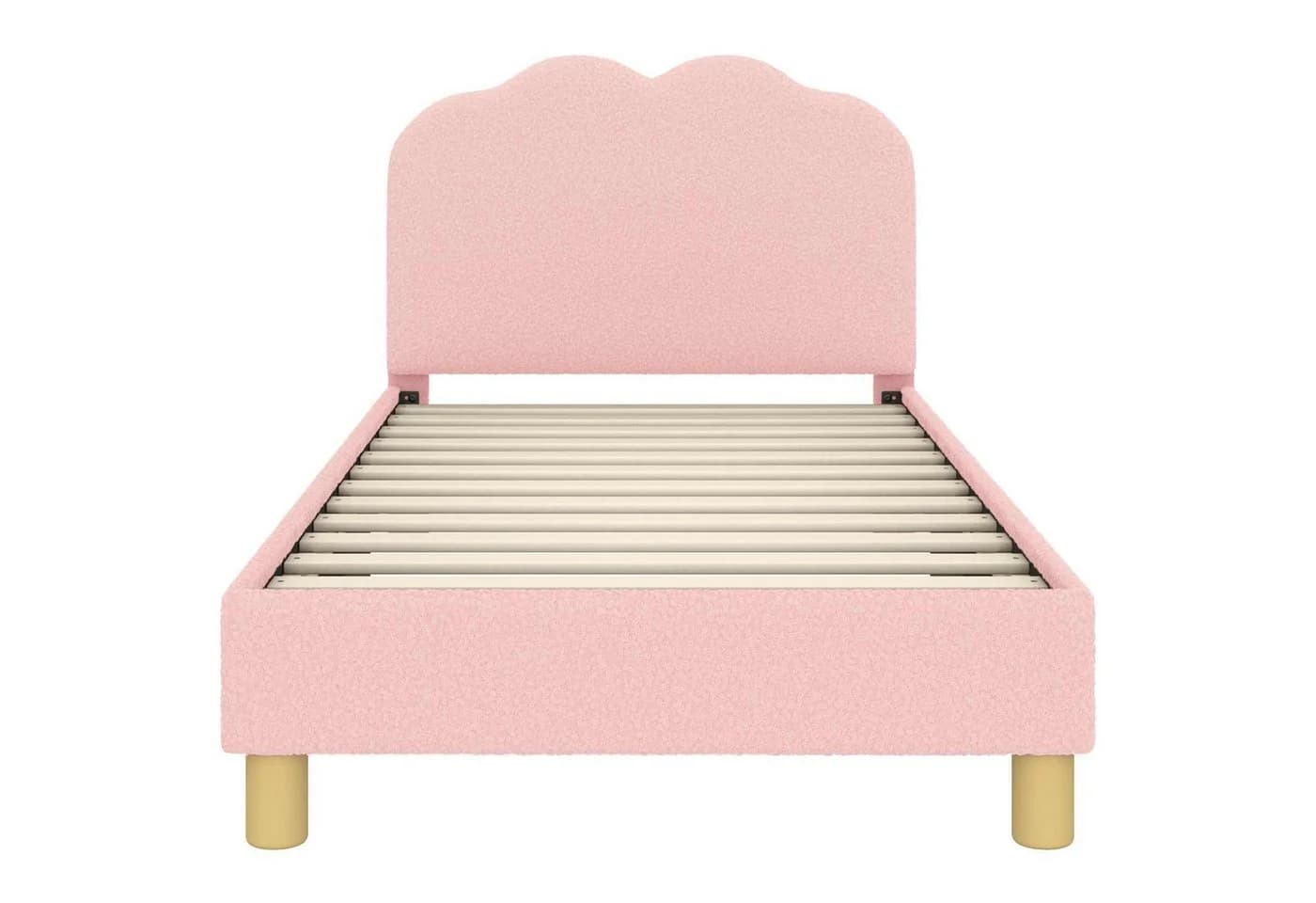 vidaXL Kinderbettgestell Rosa mit Kopfteil und Lattenrost - Bild 4