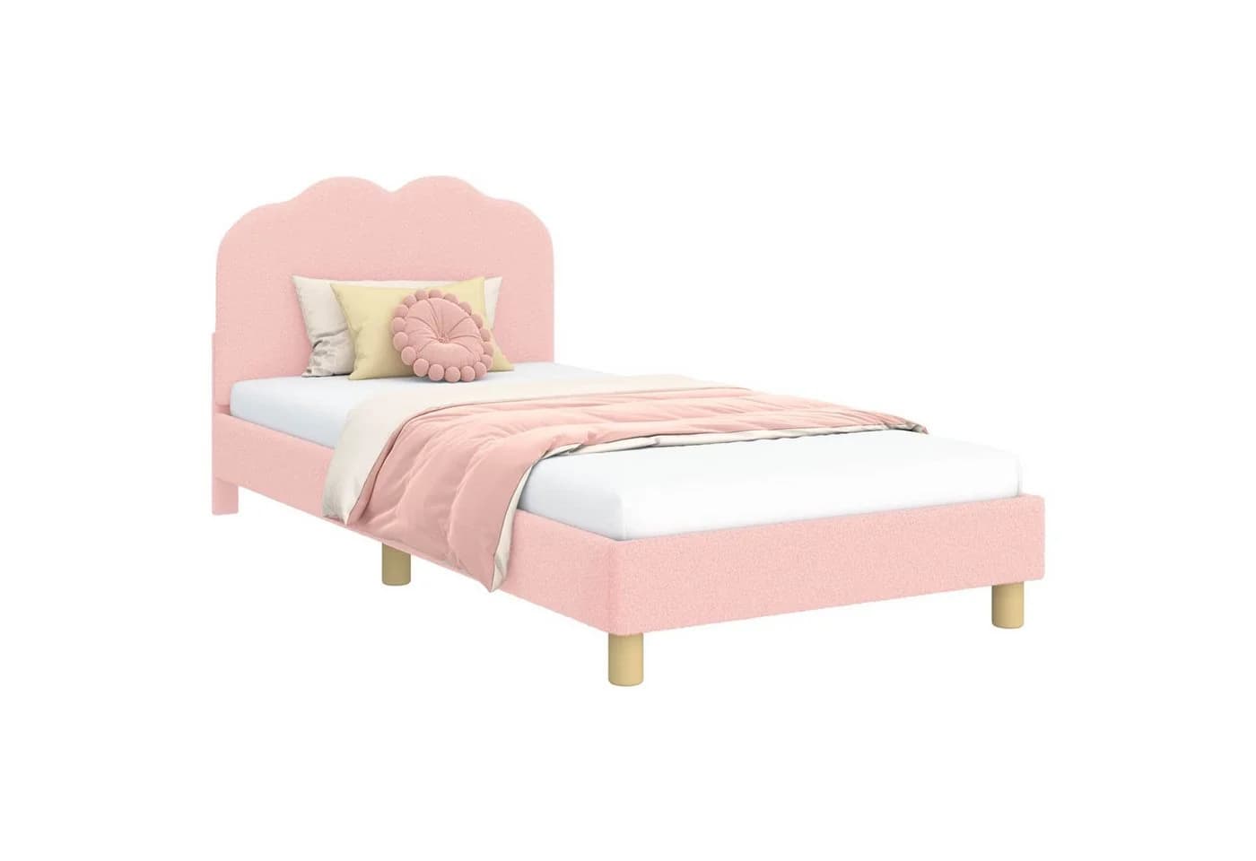 vidaXL Kinderbettgestell Rosa mit Stauraumkopfteil und Lattenrost - Bild 3