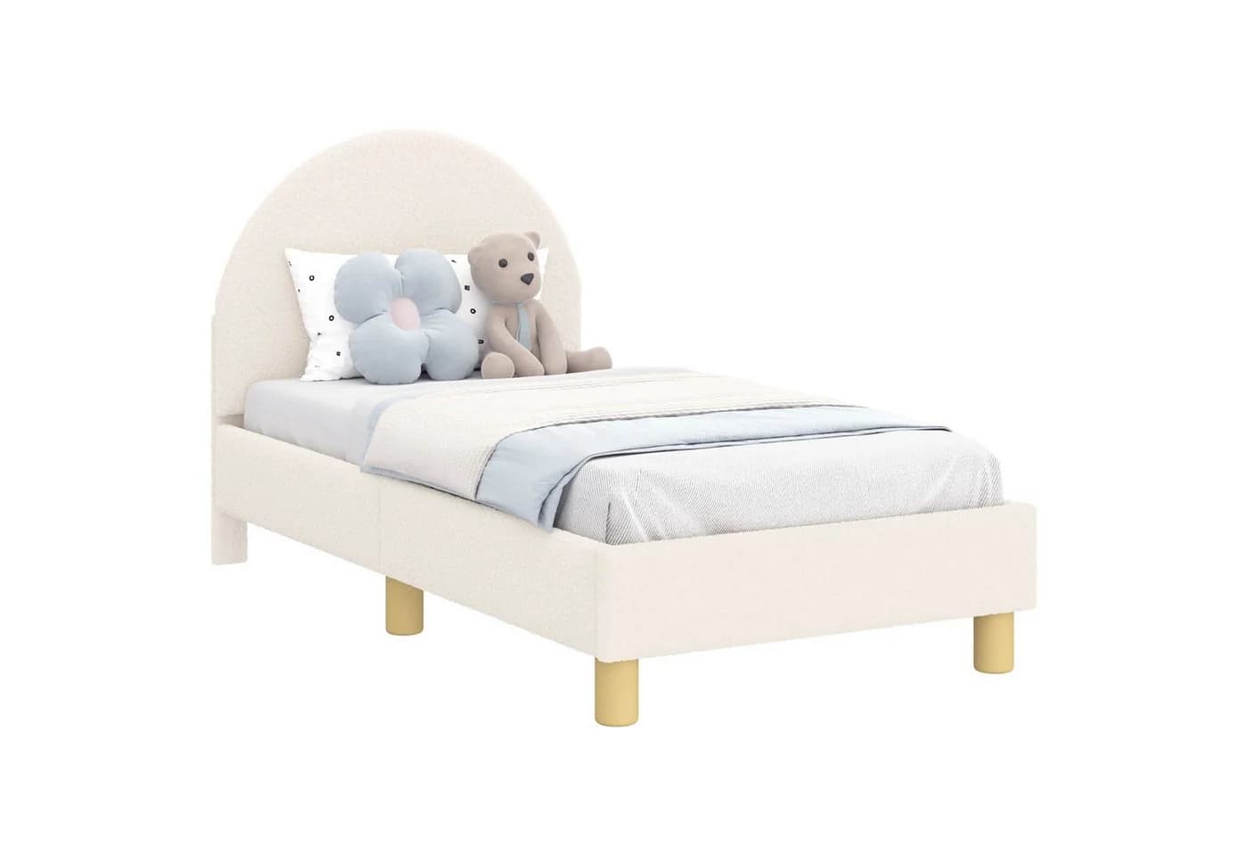 vidaXL Kinderbettgestell Creme mit Kopfteil - Bild 2