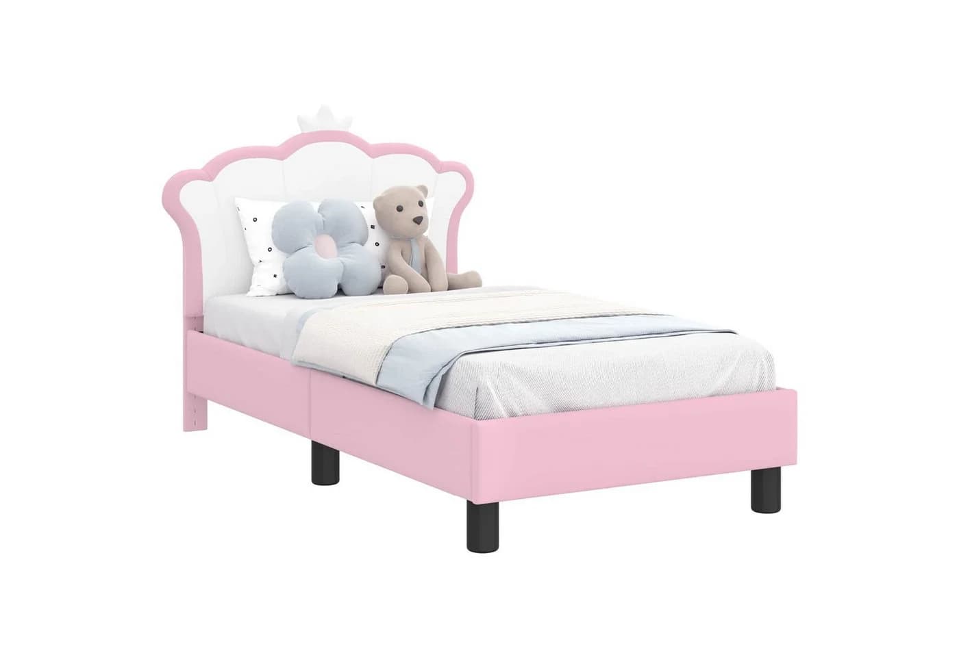 vidaXL Bett Kinderbettgestell Rosa mit Kopfteil - Bild 2
