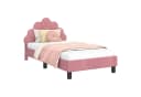vidaXL Kinderbettgestell Rosa mit Kopfteil und Lattenrost Bild 2