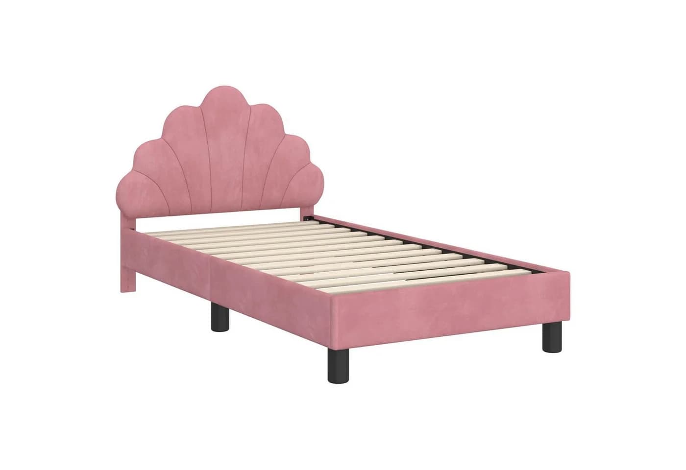 vidaXL Kinderbettgestell Rosa mit Kopfteil und Lattenrost - Bild 4