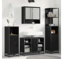 vidaXL Badezimmer-Set Schwarz Eichen-Optik 3 Schubladen Bild 1