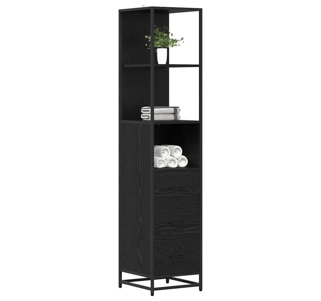 vidaXL Badezimmer-Set Schwarz Eichen-Optik 3 Schubladen - Bild 3