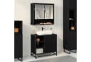 vidaXL Badezimmer-Schrank Schwarz Eichen-Optik mit 2 Regalen Bild 1