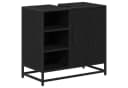 vidaXL Badezimmer-Schrank Schwarz Eichen-Optik mit 2 Regalen Bild 2