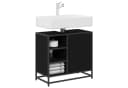 vidaXL Badezimmer-Schrank Schwarz Eichen-Optik mit 2 Regalen Bild 3