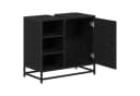 vidaXL Badezimmer-Schrank Schwarz Eichen-Optik mit 2 Regalen Bild 5