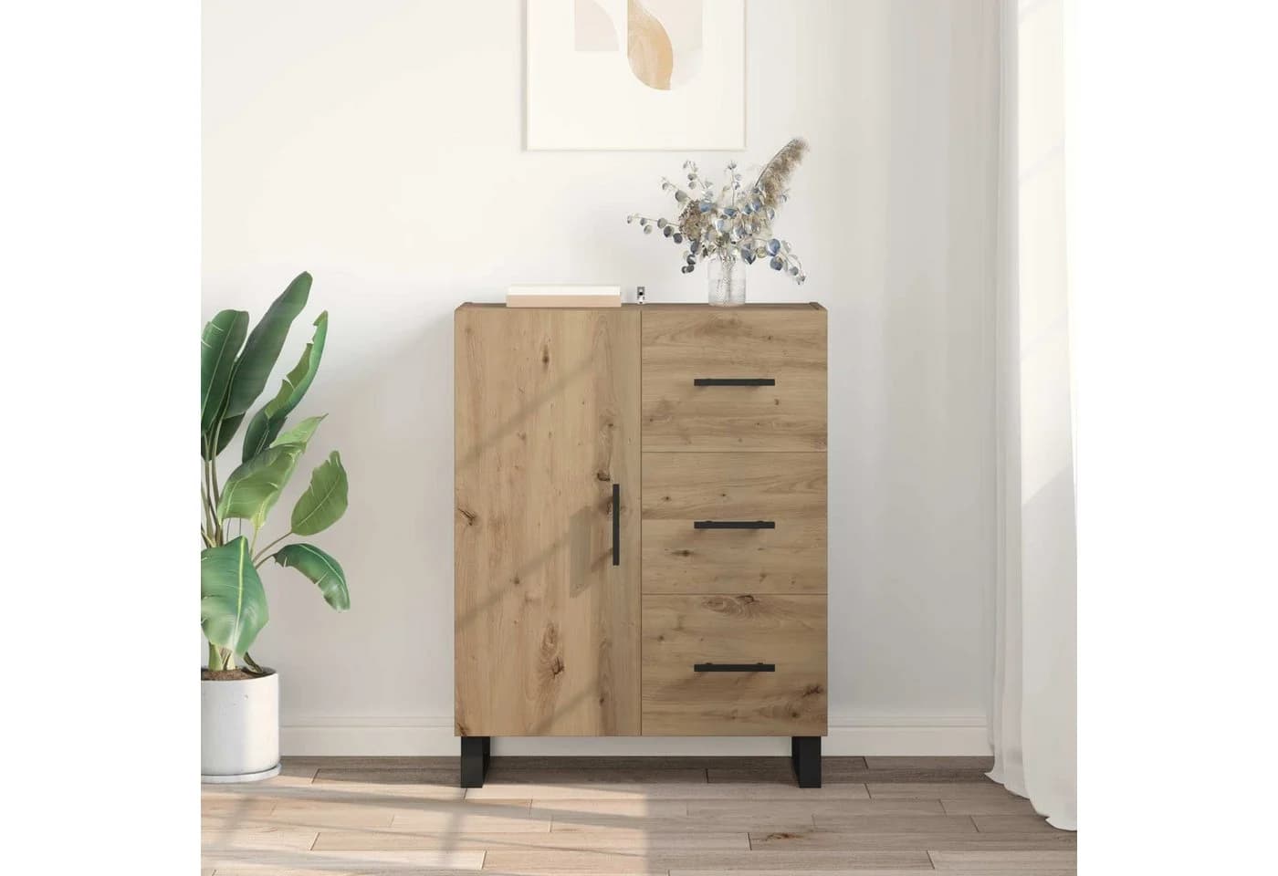 vidaXL Sideboard Artisan-Eiche Verbundholz und Eisen - Bild 3