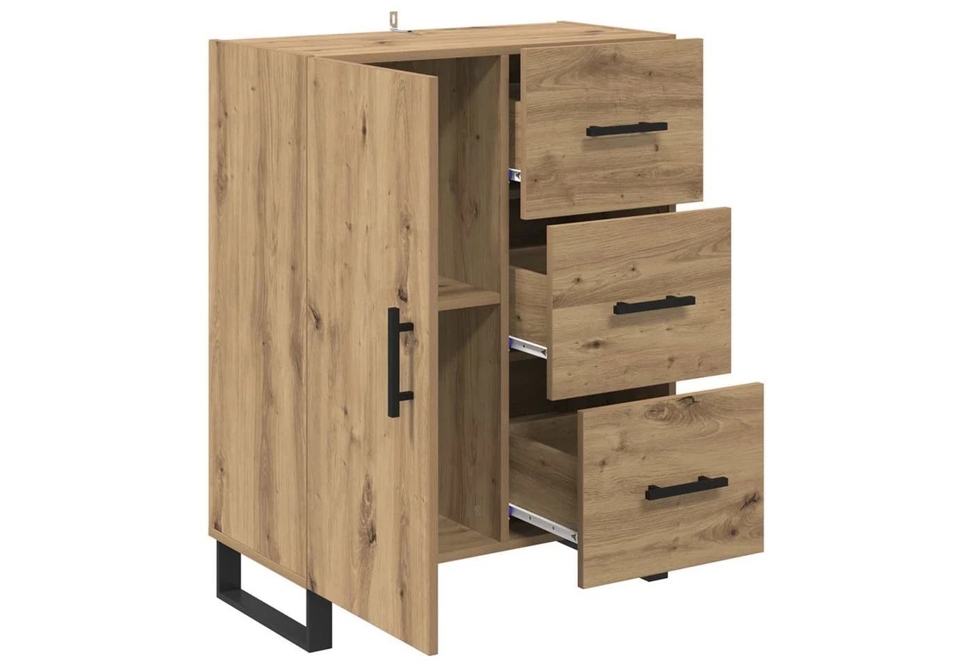 vidaXL Sideboard Artisan-Eiche Verbundholz und Eisen - Bild 4