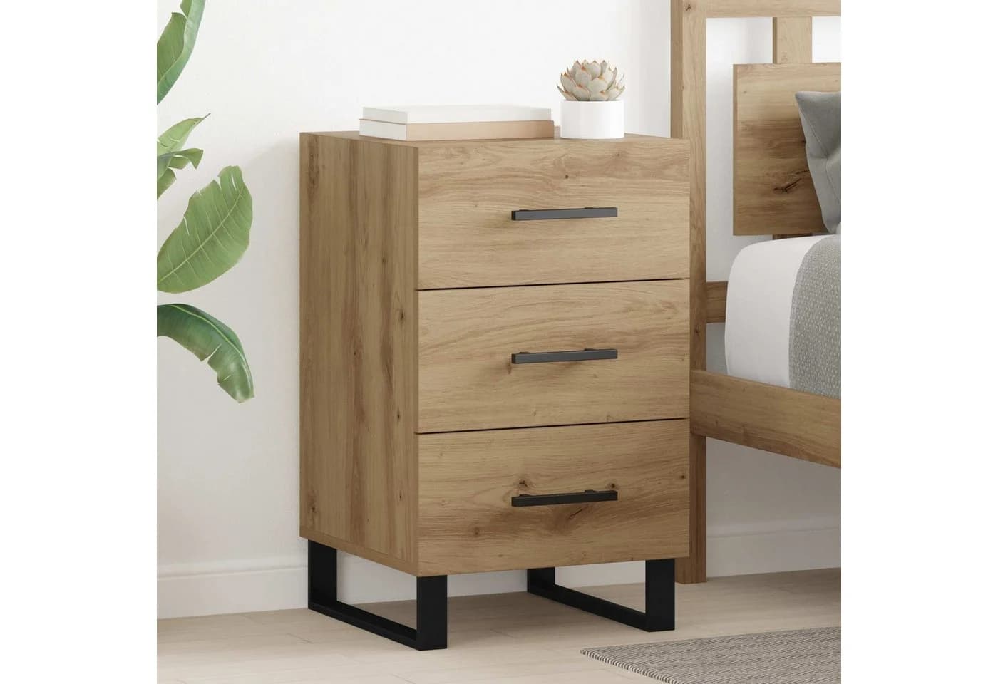 vidaXL Nachttisch Artisan-Eiche Holzwerkstoff 40x40x66 cm