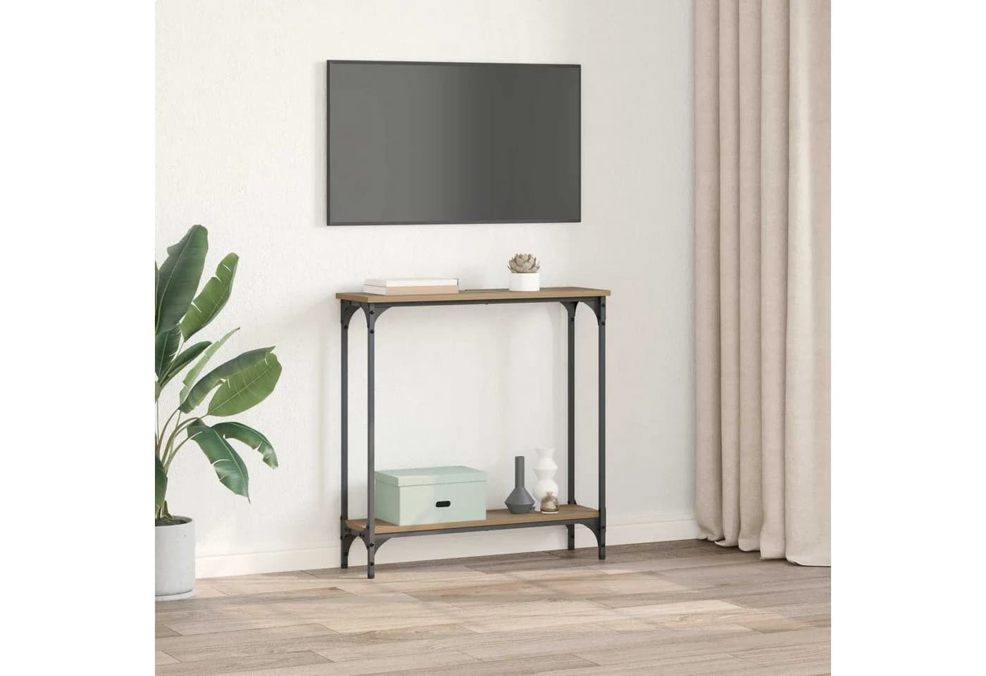 vidaXL Konsolentisch Artisan-Eiche Holzwerkstoff Metall - Bild 4