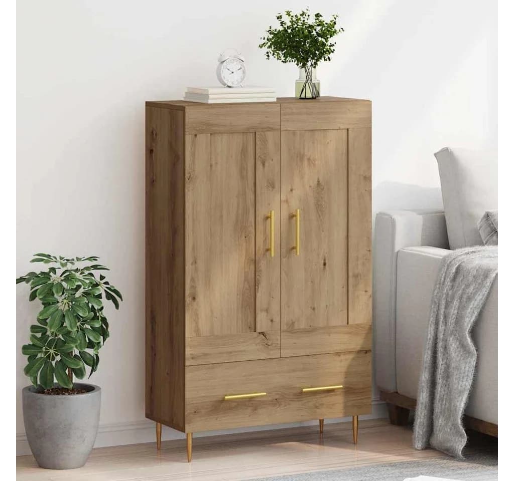 vidaXL Highboard Artisan-Eiche Modern mit goldenen Beinen - Bild 4