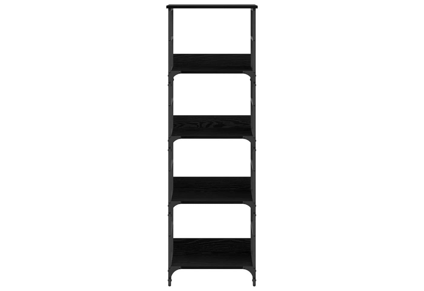 vidaXL Bücherregal 4 Ebenen Schwarz Holzwerkstoff Metall - Bild 5