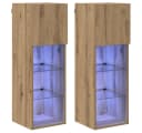 vidaXL Wandmontierter TV-Schrank 2er Set Artisan-Eiche Holzwerkstoff Bild 2