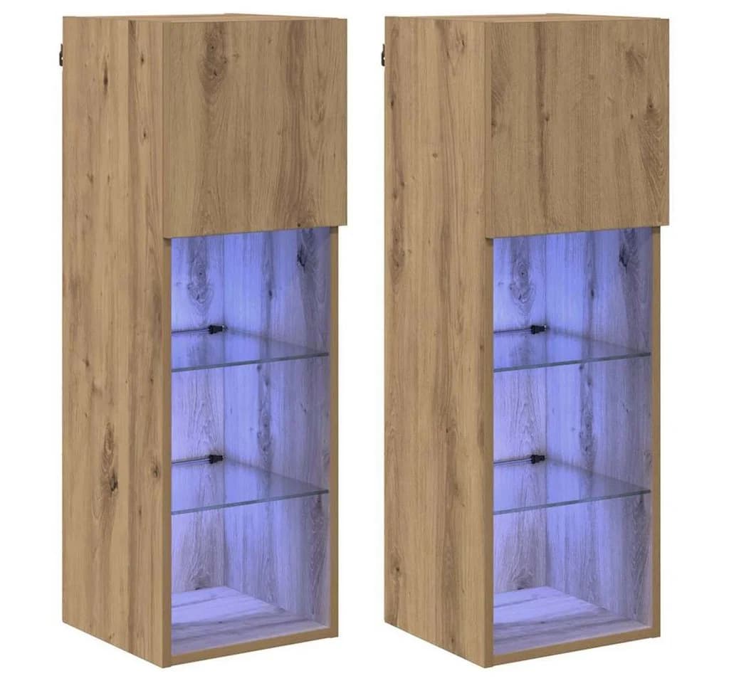 vidaXL Wandmontierter TV-Schrank 2er Set Artisan-Eiche Holzwerkstoff - Bild 2
