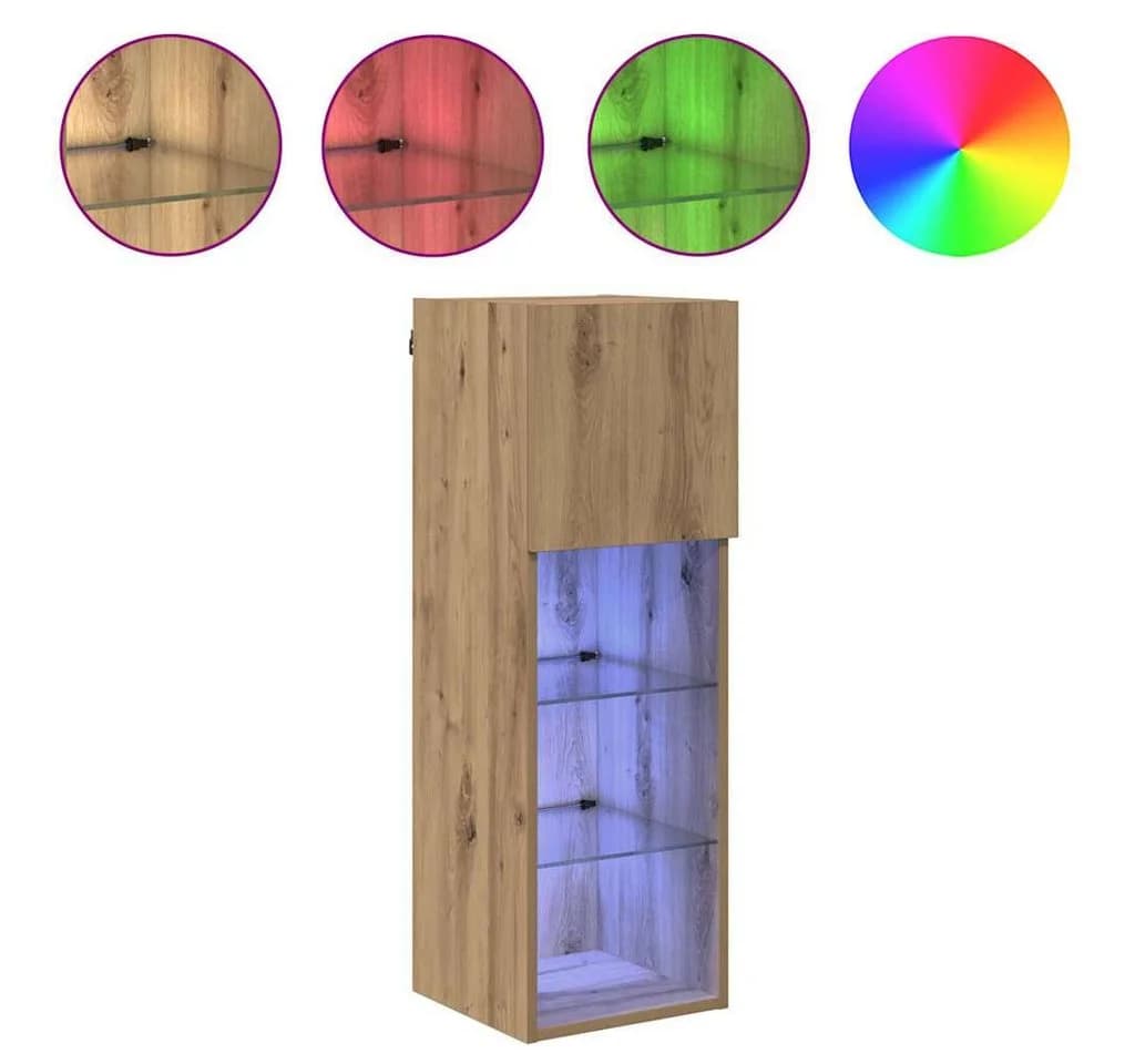 vidaXL Wandmontierter TV-Schrank 2er Set Artisan-Eiche Holzwerkstoff - Bild 4