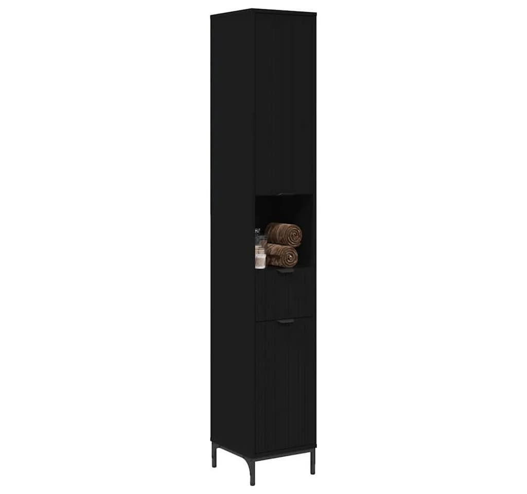 vidaXL Badezimmerschrank Schwarz Holzwerkstoff Metall Modern - Bild 2
