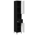 vidaXL Badezimmerschrank Schwarz Holzwerkstoff Metall Modern Bild 4
