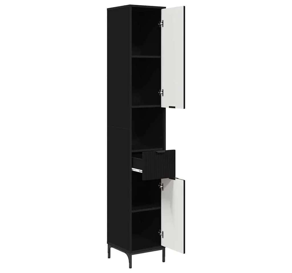 vidaXL Badezimmerschrank Schwarz Holzwerkstoff Metall Modern - Bild 4