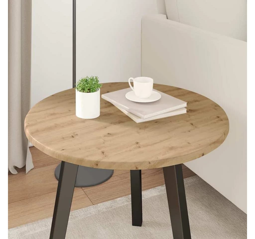 vidaXL Tischplatte Artisan-Eiche Rund Holzwerkstoff - Bild 4