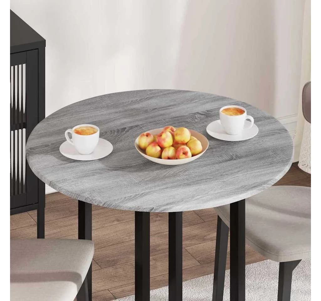 vidaXL Tischplatte Grau Sonoma Ø 80 cm Holzwerkstoff - Bild 4