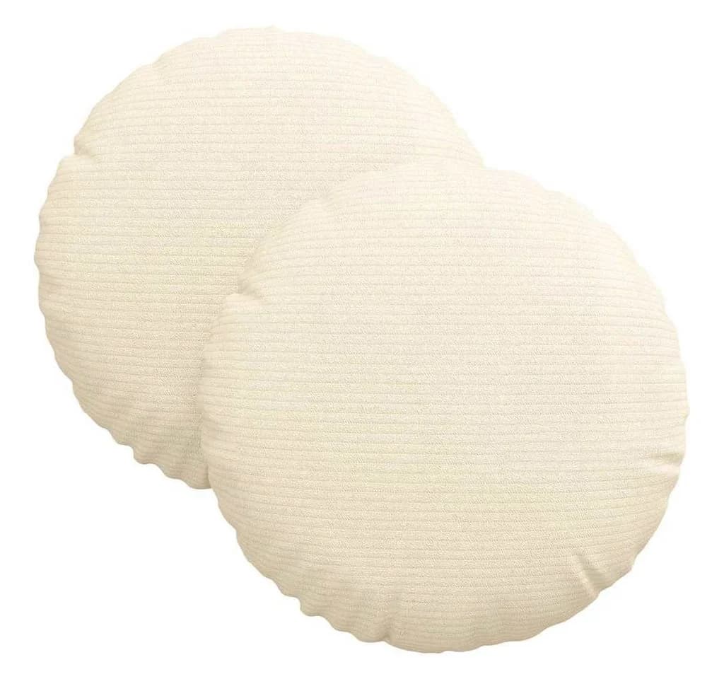 vidaXL Sitzkissen 2er Set Creme Cordstoff Rund Ø30 cm - Bild 2