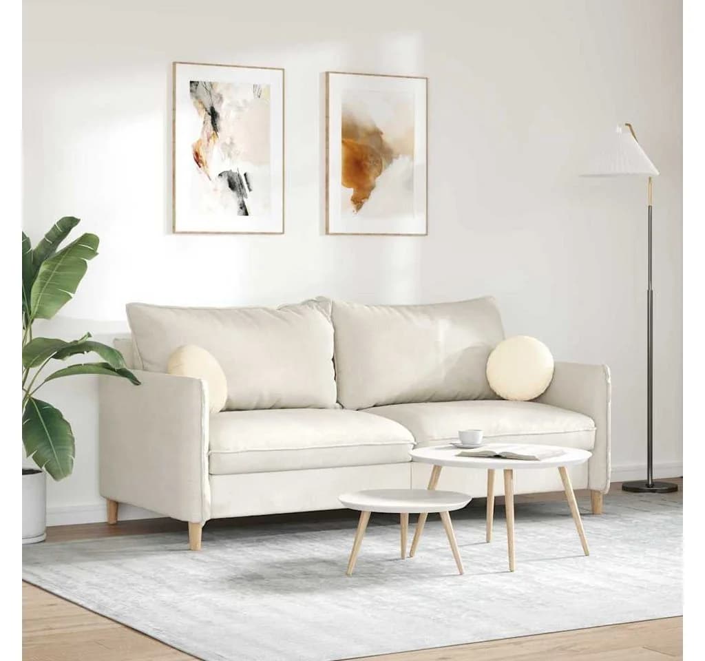 vidaXL Sitzkissen 2er Set Creme Cordstoff Rund Ø30 cm - Bild 4