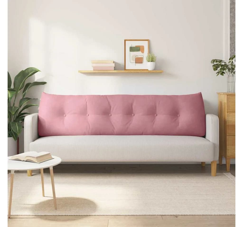 vidaXL Rückenkissen Rosa Samt Ergonomisch Mit Seitentasche - Bild 4