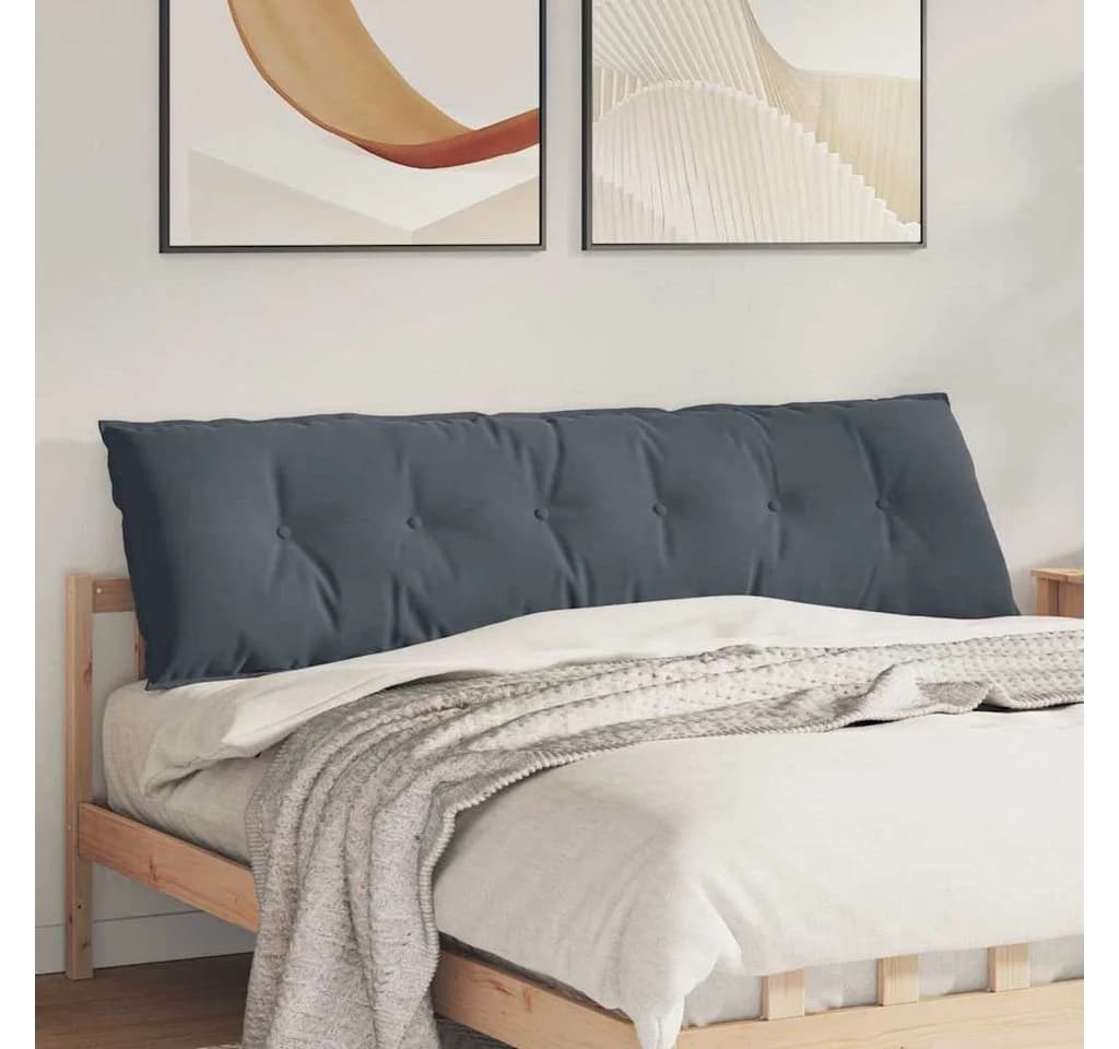 vidaXL Rückenkissen Dunkelgrau Cordstoff 180 x 50 cm