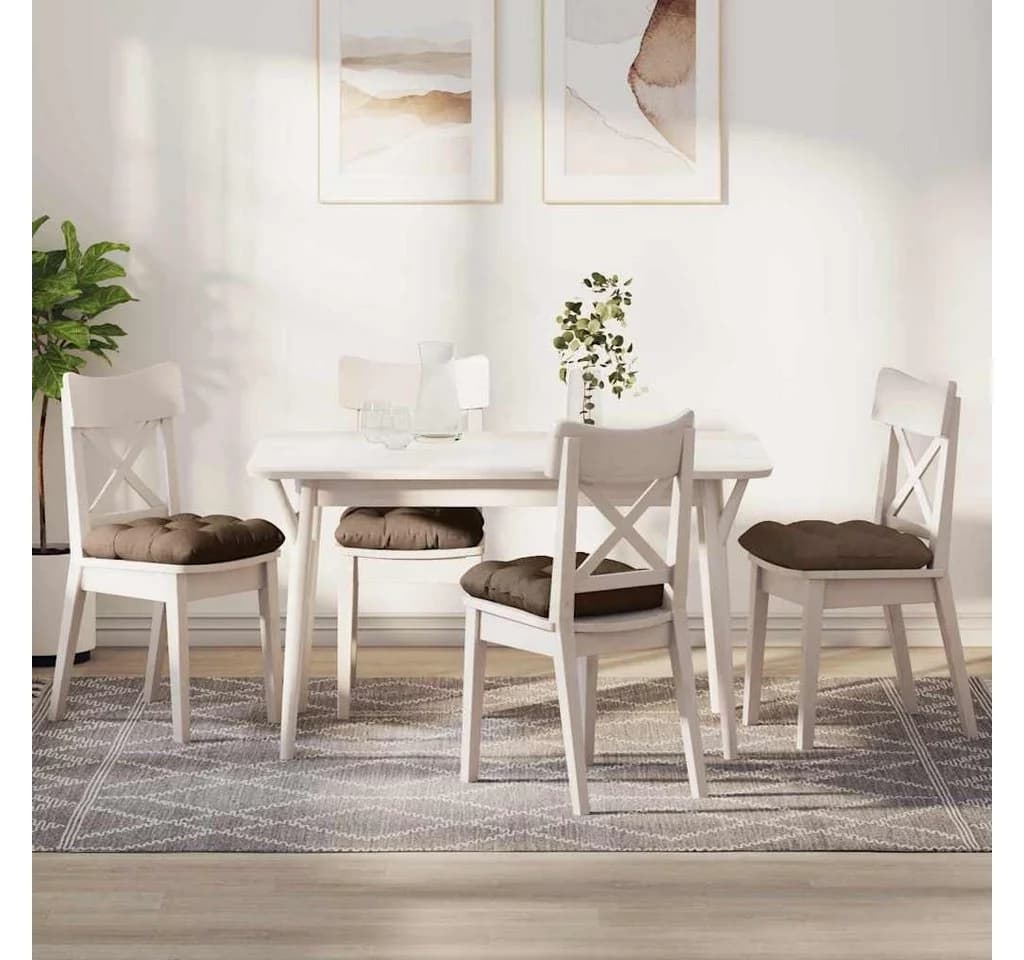 vidaXL Sitzkissen 4er Set Braun 40x40 cm Stoff