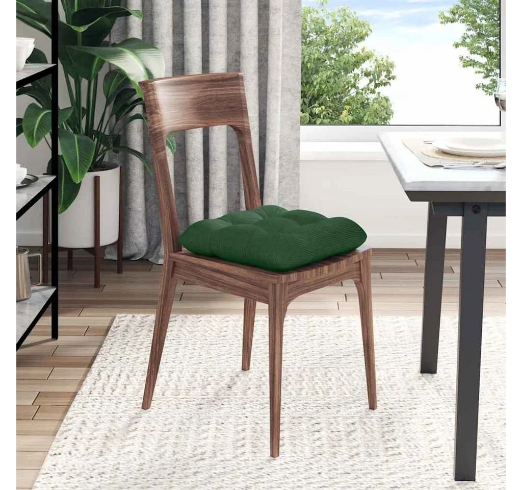 vidaXL Sitzkissen 4er-Set Dunkelgrün Cordstoff - Bild 4