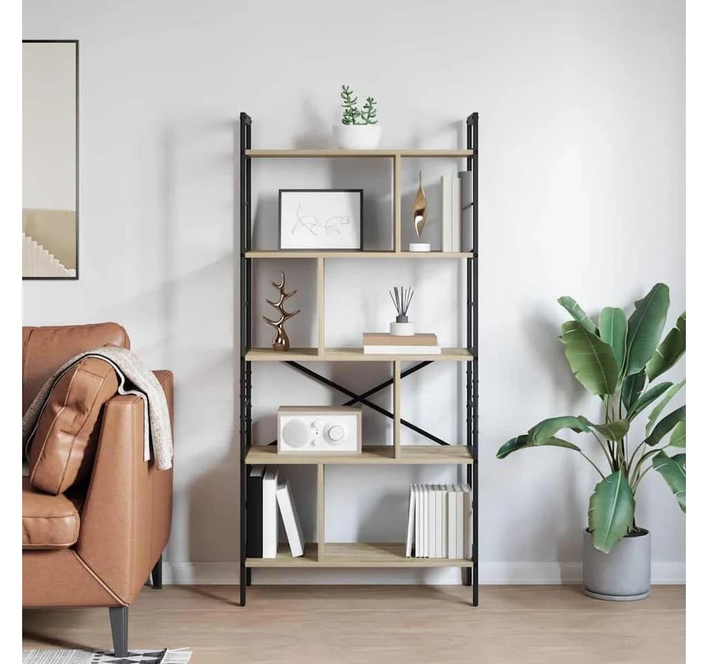 vidaXL Bücherregal 9 Ebenen Industriell Holzwerkstoff Stahl - Bild 4