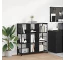 vidaXL Bücherregal 9 Ebenen Schwarz Eichen-Optik Holzwerkstoff Stahl Bild 1