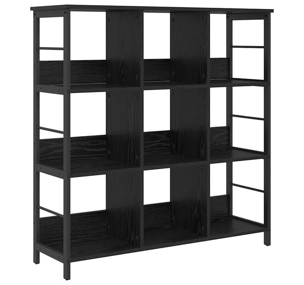 vidaXL Bücherregal 9 Ebenen Schwarz Eichen-Optik Holzwerkstoff Stahl - Bild 2