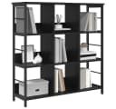 vidaXL Bücherregal 9 Ebenen Schwarz Eichen-Optik Holzwerkstoff Stahl Bild 3