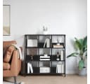 vidaXL Bücherregal 9 Ebenen Schwarz Eichen-Optik Holzwerkstoff Stahl Bild 4