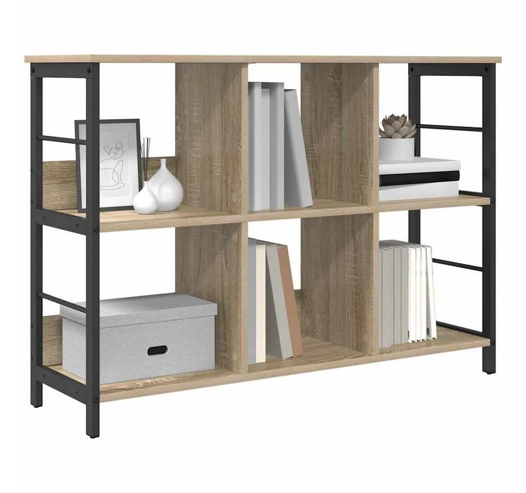 vidaXL Bücherregal 6 Ebenen Industriestil Holzwerkstoff Stahl - Bild 3