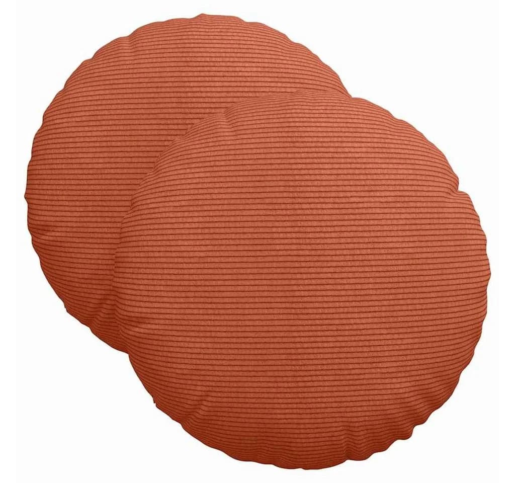 vidaXL Sitzkissen 2 Stk Rot-Orange Cordstoff Rund 40 cm - Bild 2