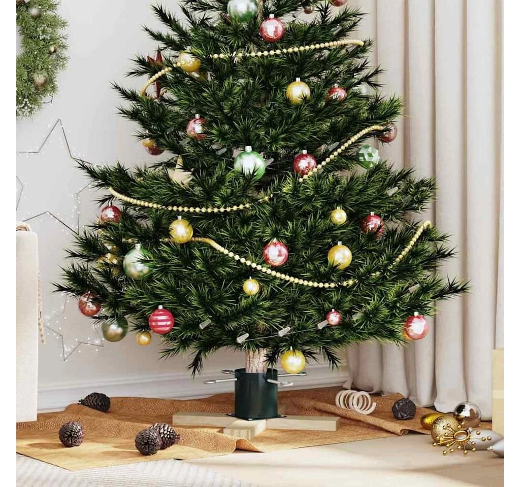 vidaXL Christbaumständer Grün Massives Kiefernholz