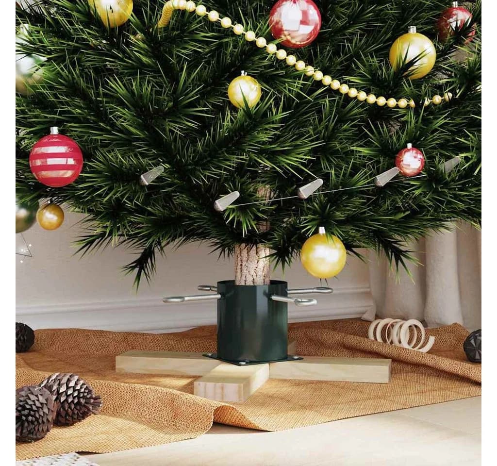 vidaXL Christbaumständer Grün Massives Kiefernholz - Bild 4