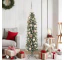 vidaXL Künstlicher Weihnachtsbaum 120 cm Grün/Weiß mit LED-Lichterkette Bild 1