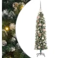 vidaXL Künstlicher Weihnachtsbaum 120 cm Grün/Weiß mit LED-Lichterkette Bild 2