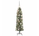 vidaXL Künstlicher Weihnachtsbaum 120 cm Grün/Weiß mit LED-Lichterkette Bild 3